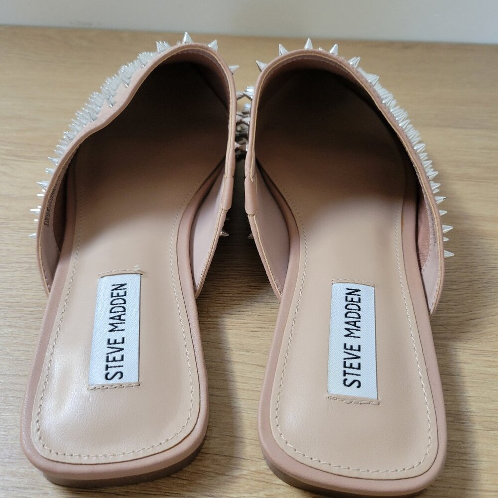 Steve Madden Studded Mule Flats – Size 10 – Blush Pink Spike Stud Slip-On Shoes - Picture 4 of 6